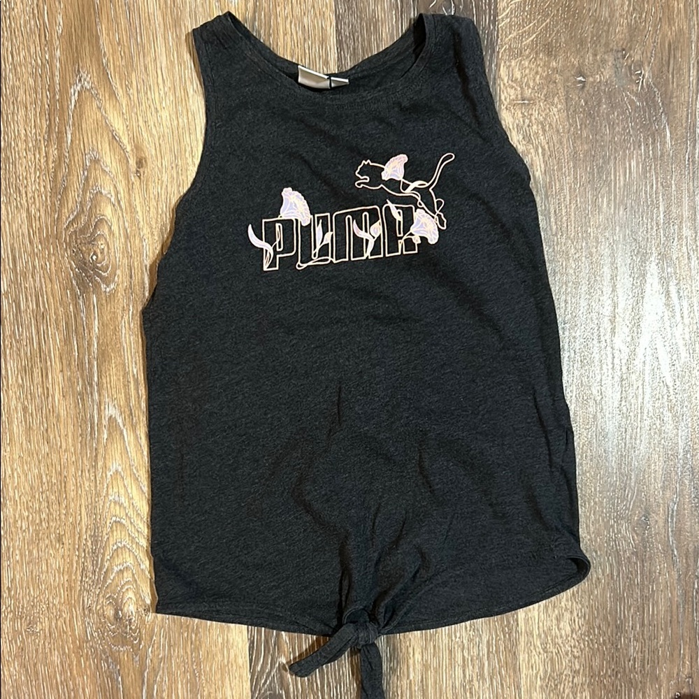 Girls Puma Racer Back Tee - Picture 2 of 5